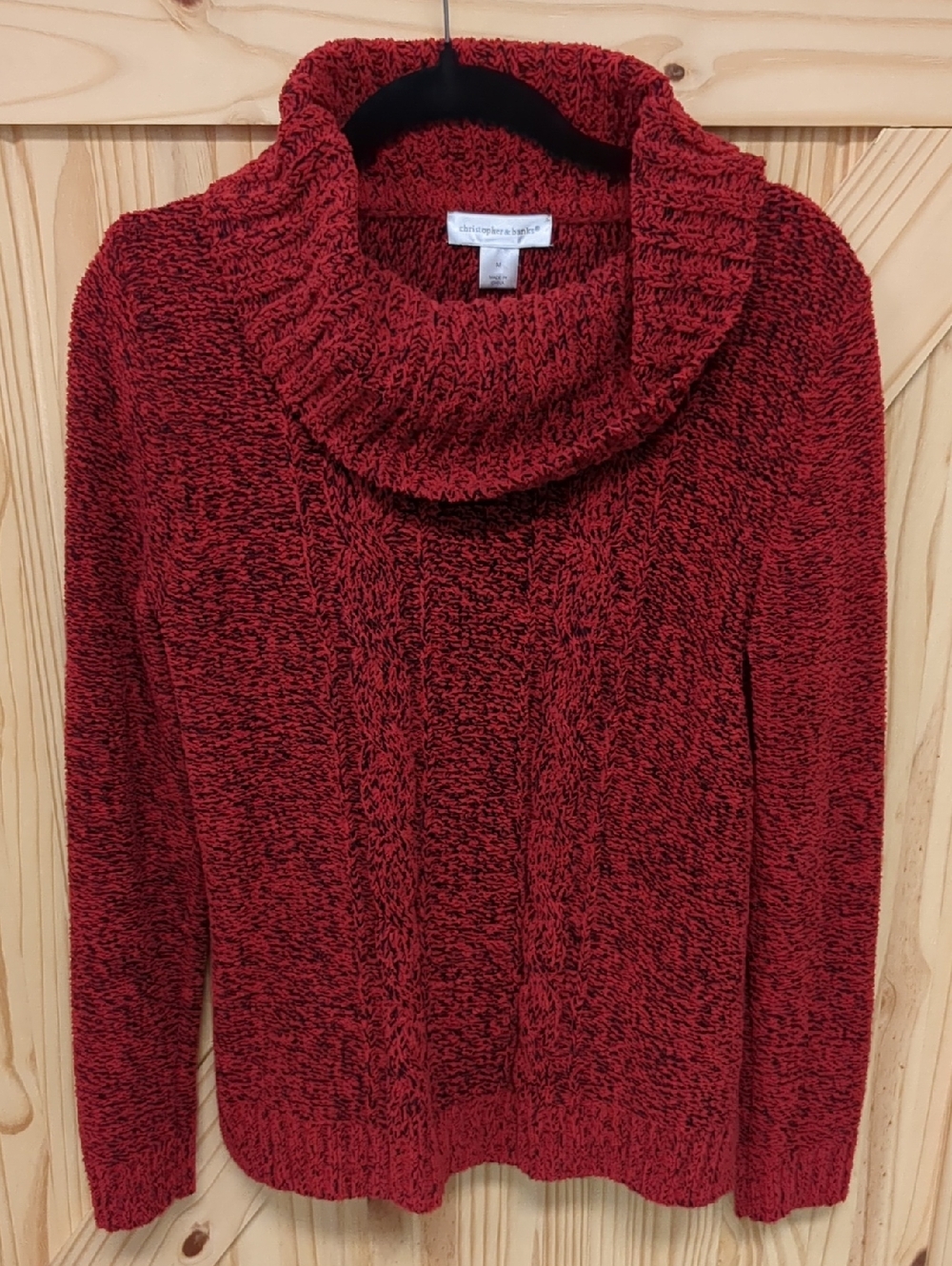 Christopher & Banks Red Cowl Neck Sweater